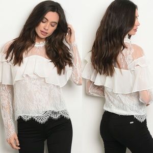 New Ivory Lace Victorian Blouse